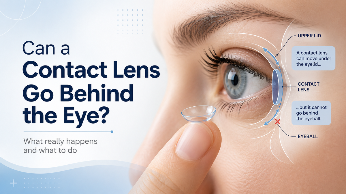 can a contact lens go behind eye