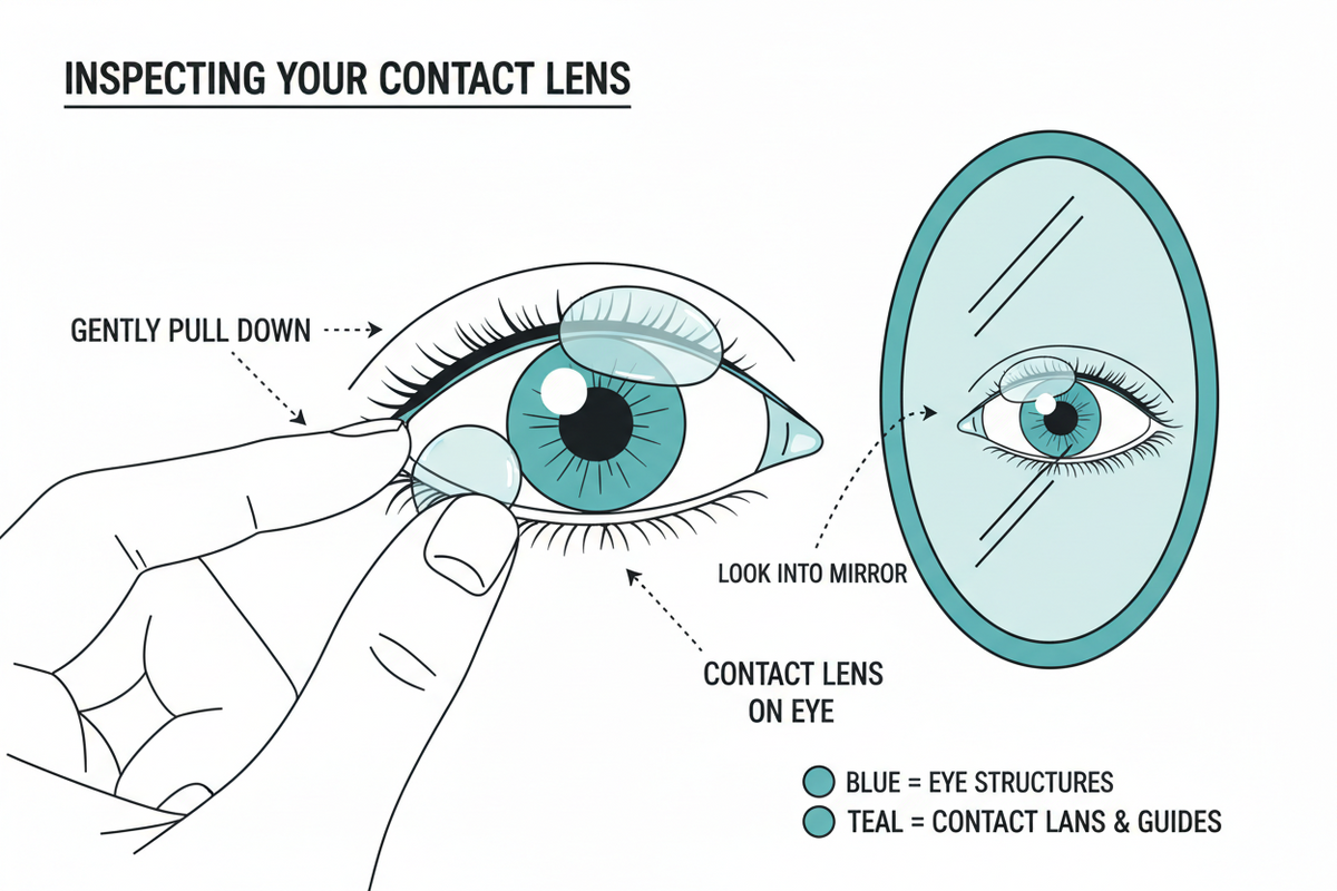 how to tell if a contact lens still in eye