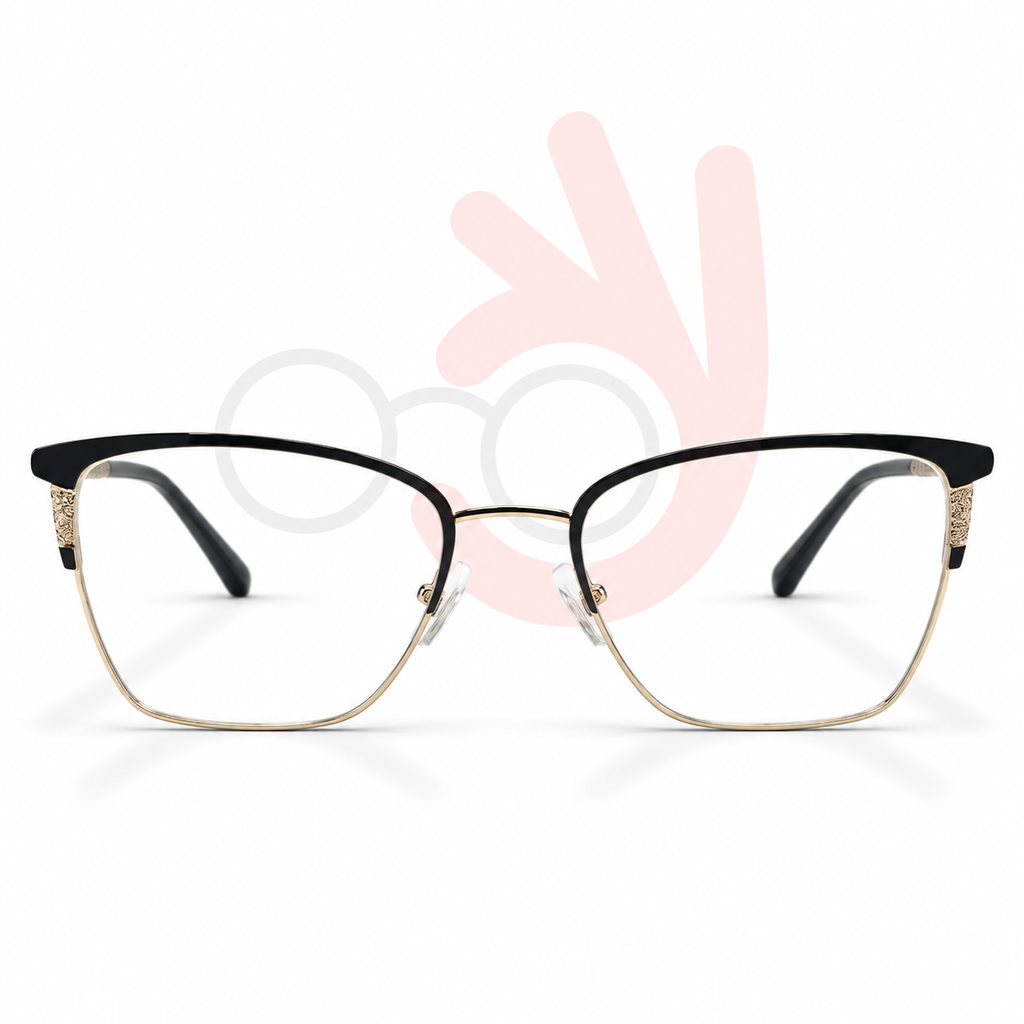 Cat-Eye Browline Eyeglasses (53-17-140)