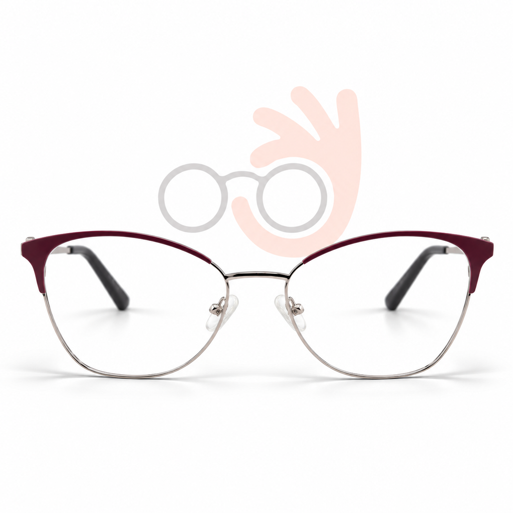 GK7237 Semi-Rimless Eyeglasses (55-16-140)