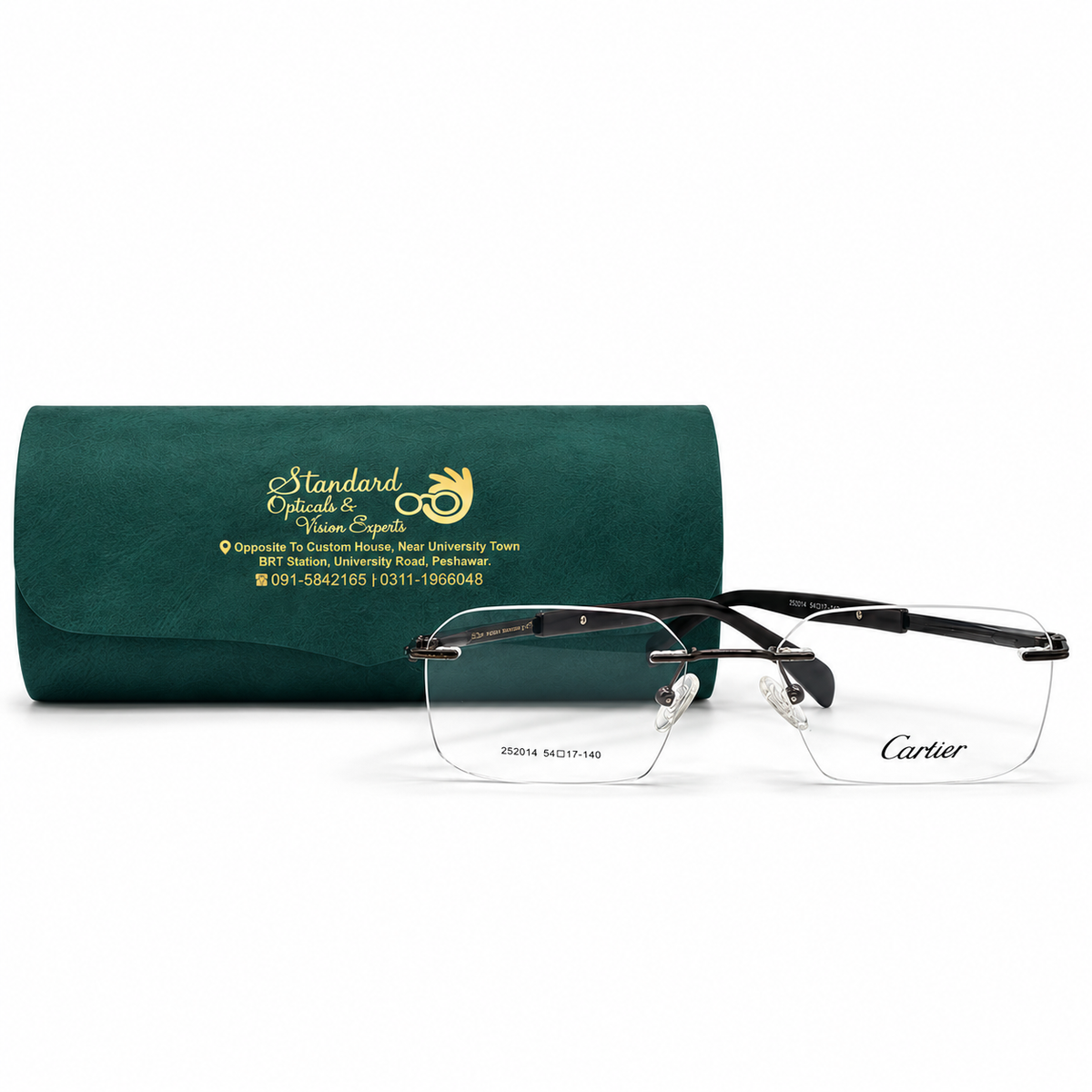 Cartier 252014 Rimless Eyeglasses (54-17-140)