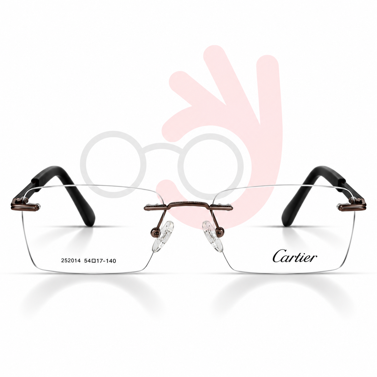 Cartier 252014 Rimless Eyeglasses (54-17-140)