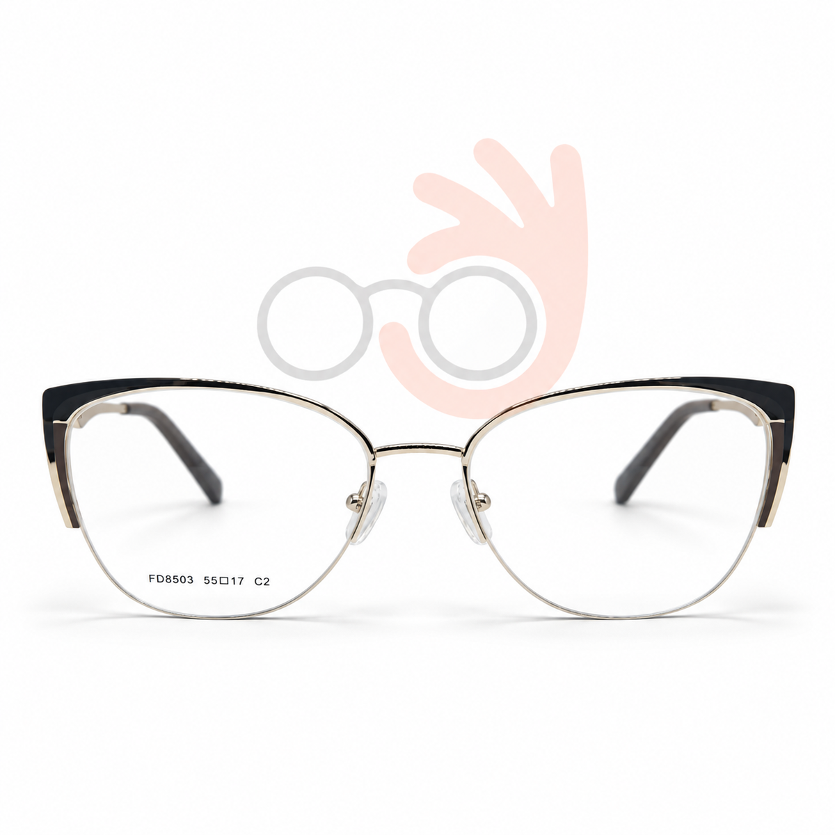 FD8503 Semi-Rimless Eyeglasses (55-17-140)