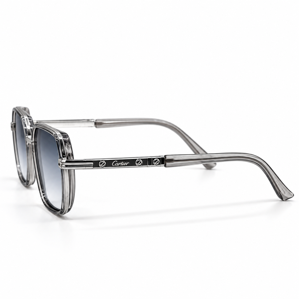 Cartier C-337 Geometric Square Sunglasses