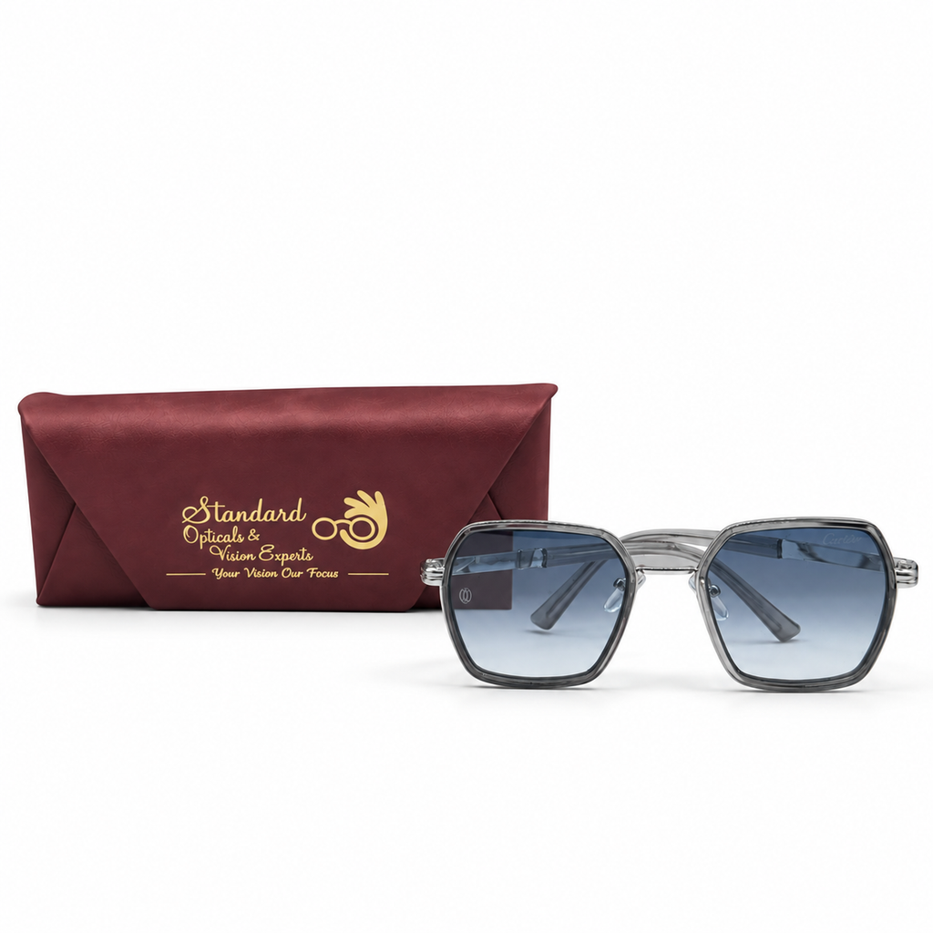 Cartier C-337 Geometric Square Sunglasses
