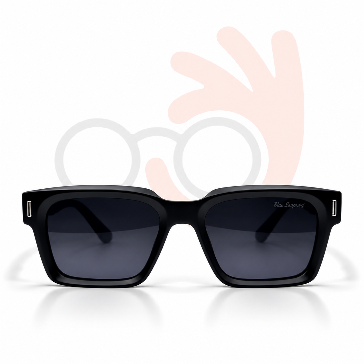 Blue Leopard GRA013 Chunky Square Acetate Sunglasses
