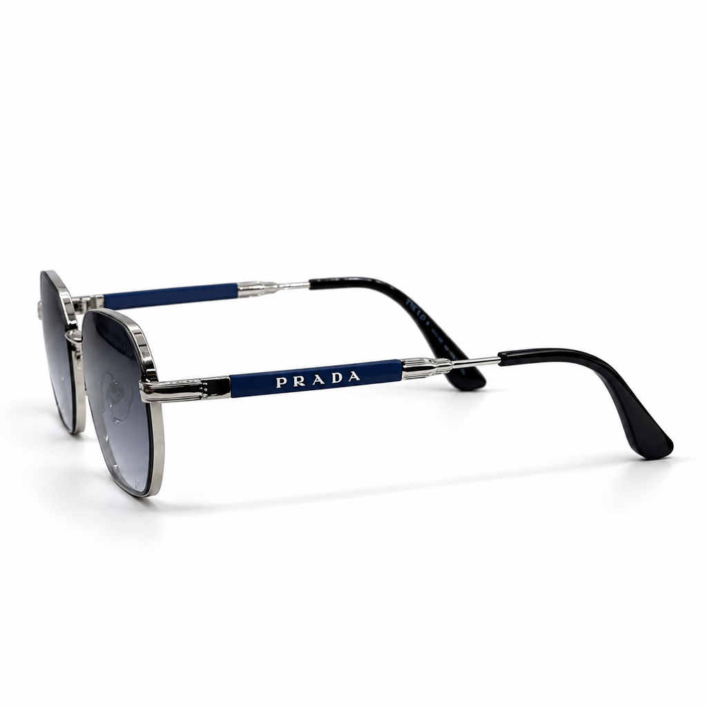 Prada C-284 Silver Frame Grey Gradient Lens Sunglasses (55mm)