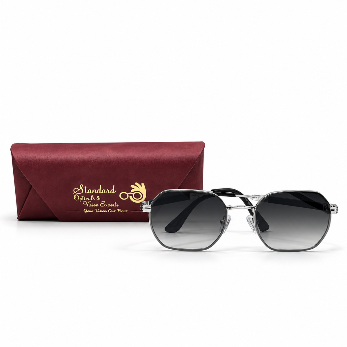 Prada C-284 Silver Frame Grey Gradient Lens Sunglasses (55mm)