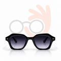 Roadx M65010 Black Geometric Acetate Sunglasses (53mm)