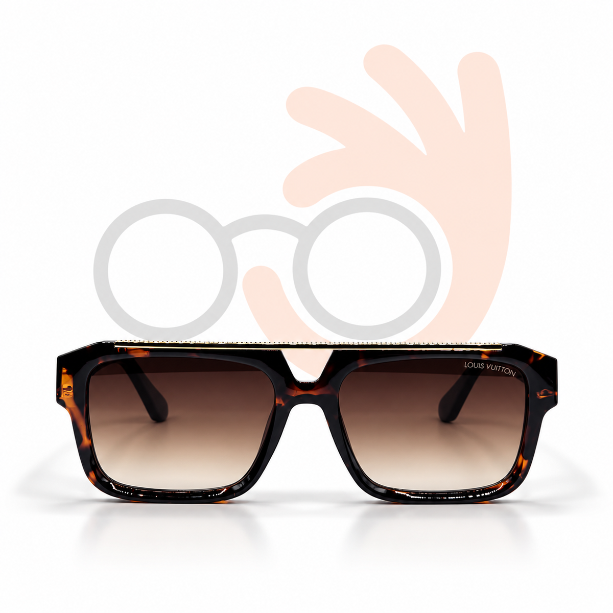 Louis Vuitton 3382 Tortoise Shell Brow-Bar Sunglasses (55mm)