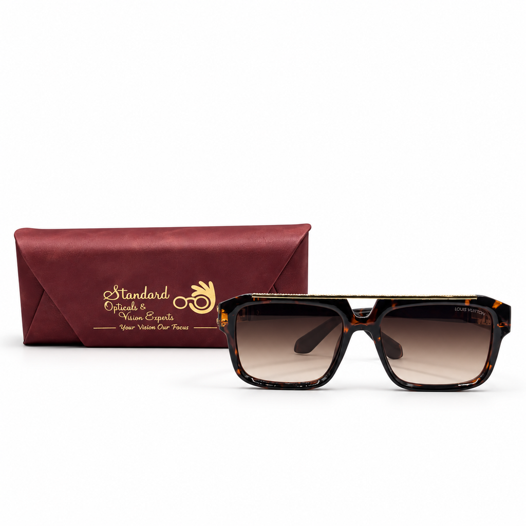 Louis Vuitton 3382 Tortoise Shell Brow-Bar Sunglasses (55mm)