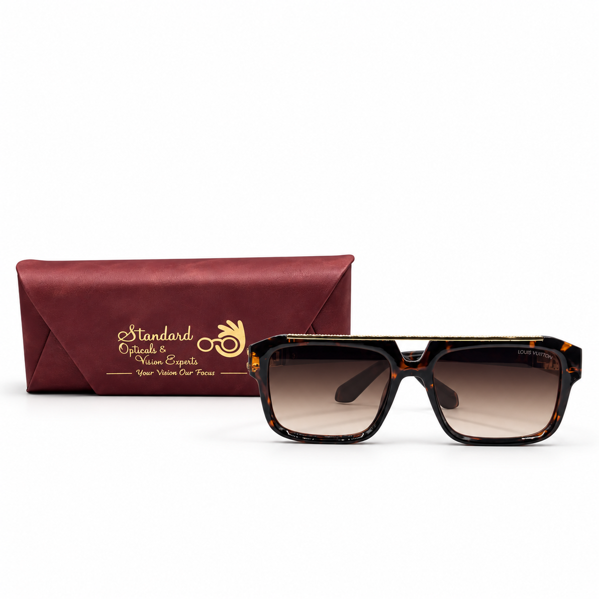 Louis Vuitton 3382 Tortoise Shell Brow-Bar Sunglasses (55mm)