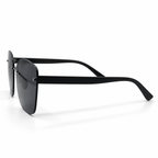 8627 64-16-143 Oversized Rimless Black Sunglasses