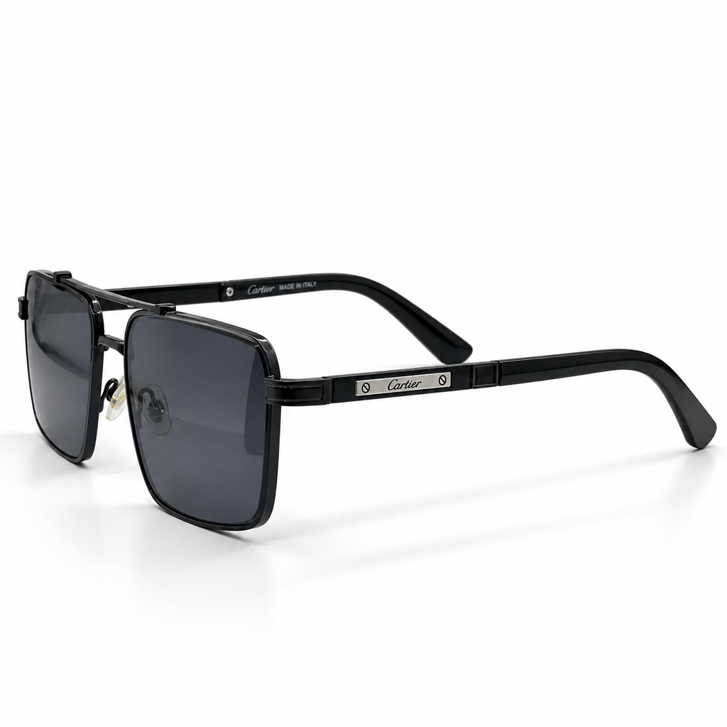 Cartier CF58474 C1 Grey Lens Black Sunglasses 60-18-145