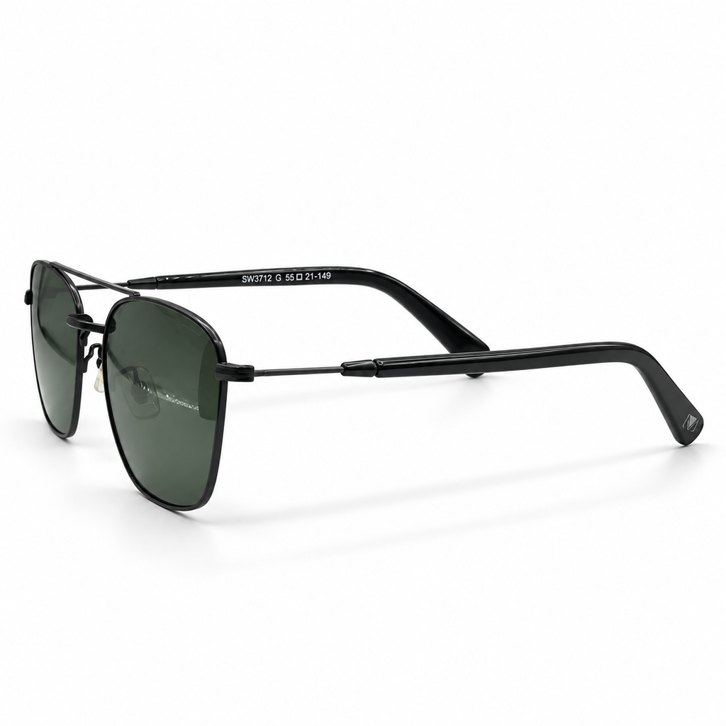 SW3712 G Dark Green Lens Black Sunglasses 55-21-149
