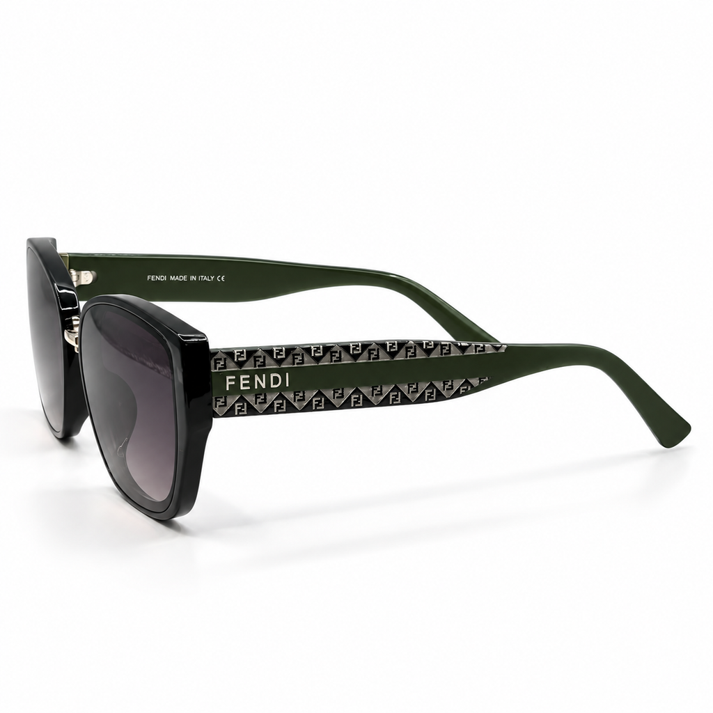 Fendi P9078 Green Cat-Eye Sunglasses 58-17-143