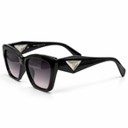 Prada 80077 Black Cat-Eye Sunglasses 55-16-143