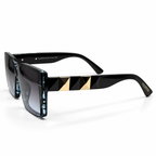 Valentino Blue Havana Oversized Square Sunglasses