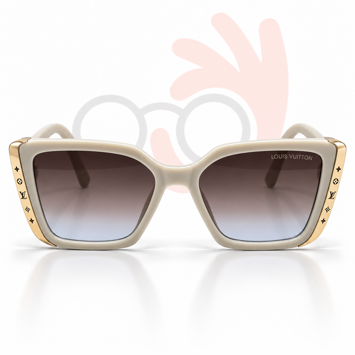 Louis Vuitton 23362 Cream Square Sunglasses 54-18-143