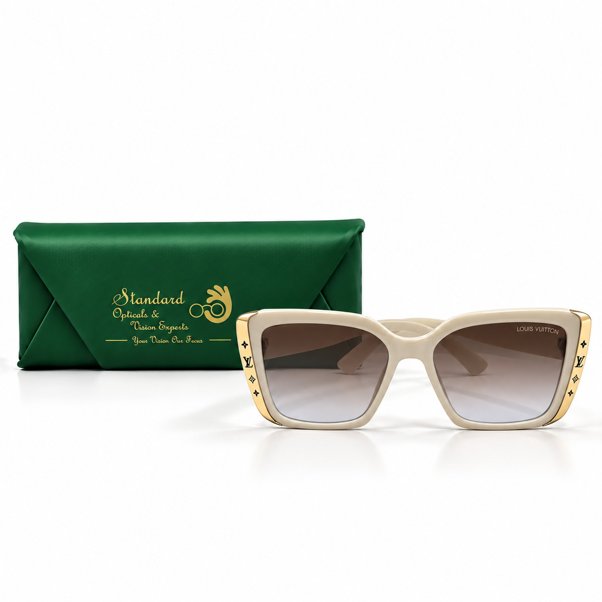 Louis Vuitton 23362 Cream Square Sunglasses 54-18-143