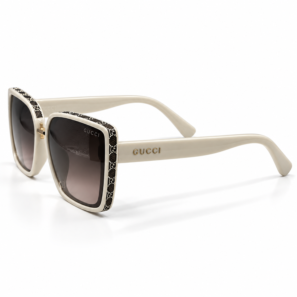 Gucci 23317 Cream Square Sunglasses 62-16-142