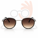 Ray-Ban Silver Black Round Sunglasses