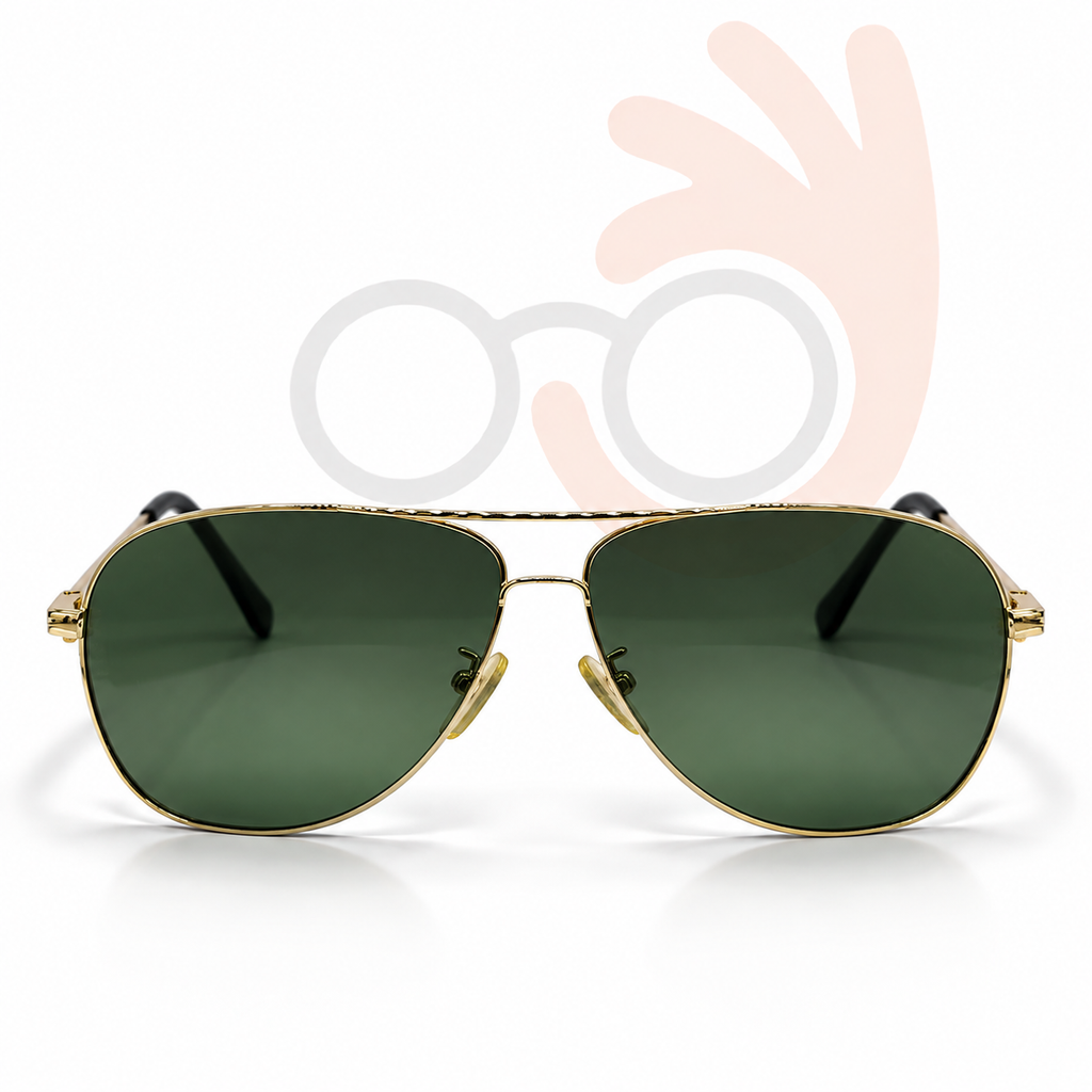 T5603 G Gold Aviator Sunglasses 63-11-134