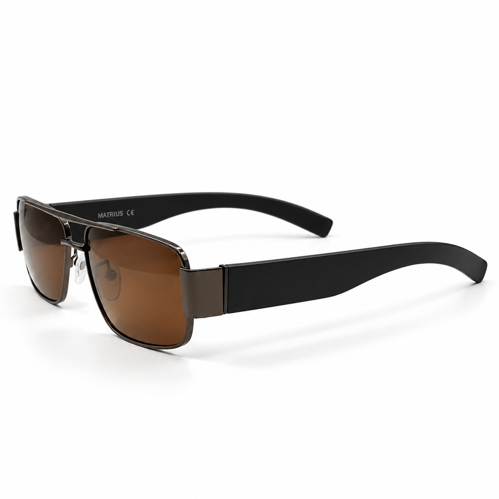 Matriub MT0883 Gunmetal Rectangle Sunglasses 62-18-140
