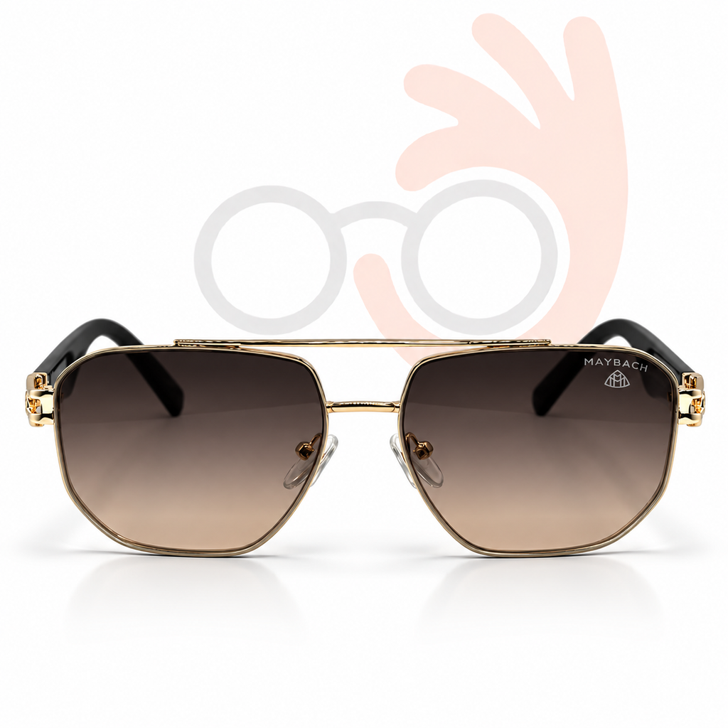Maybach Geometric Gold Aviator Sunglasses