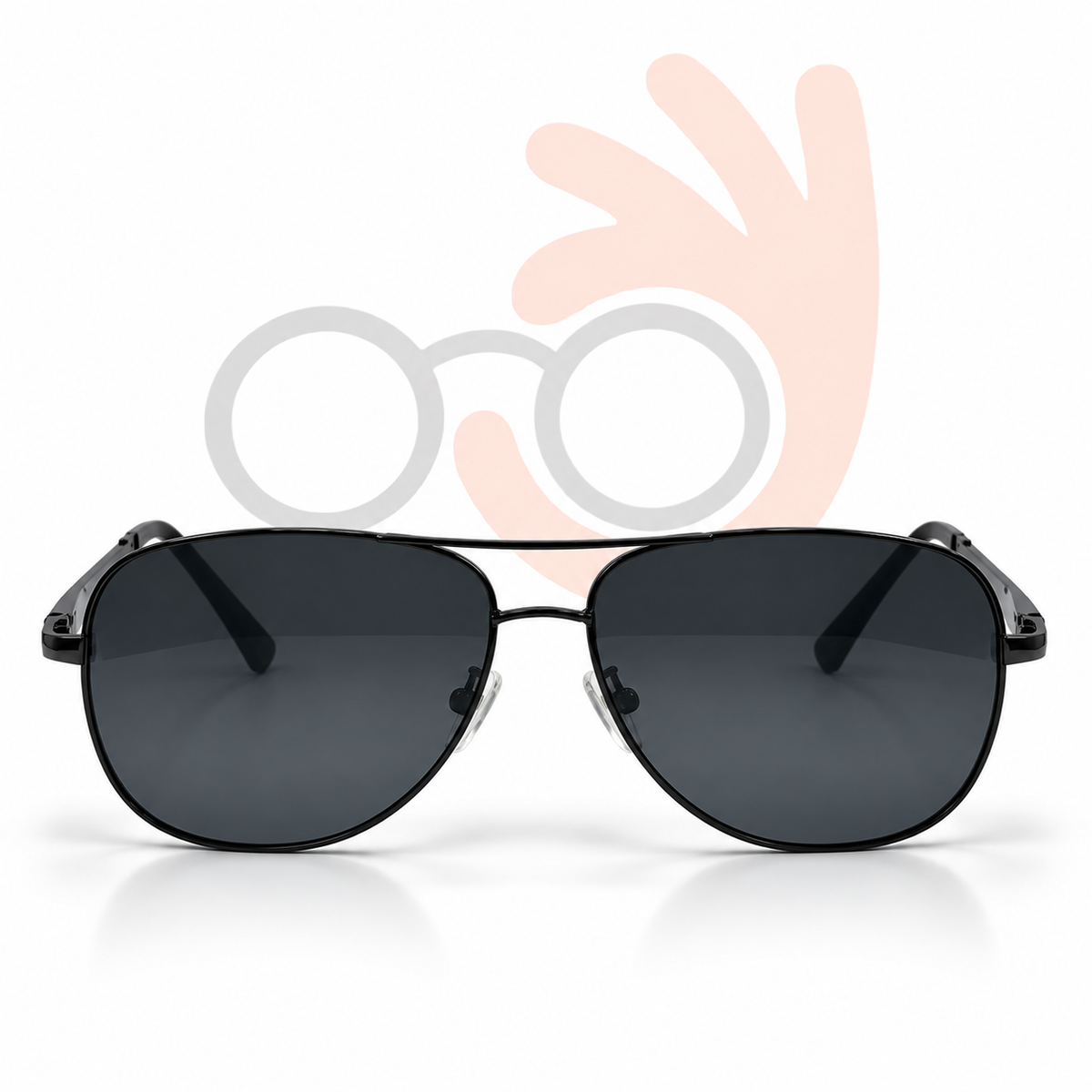 Roadx 1588 C2 Black Metal Pilot Sunglasses 66-20-130