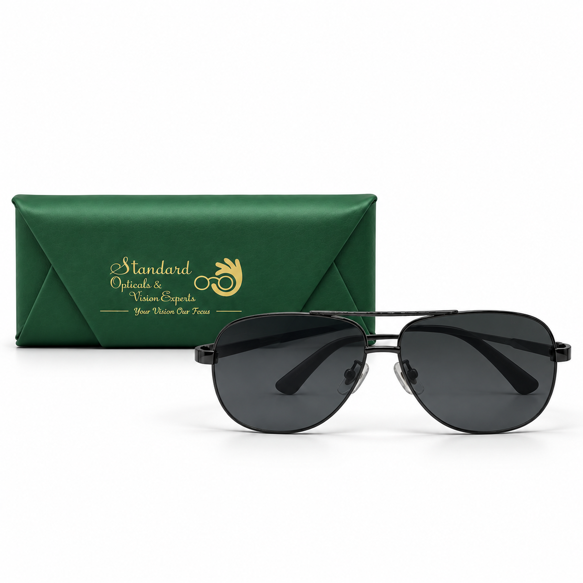 Roadx 1588 C2 Black Metal Pilot Sunglasses 66-20-130