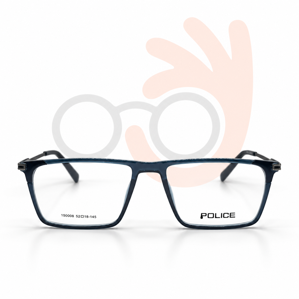 Police 150008 Translucent Navy Blue Eyeglasses 52-18-145