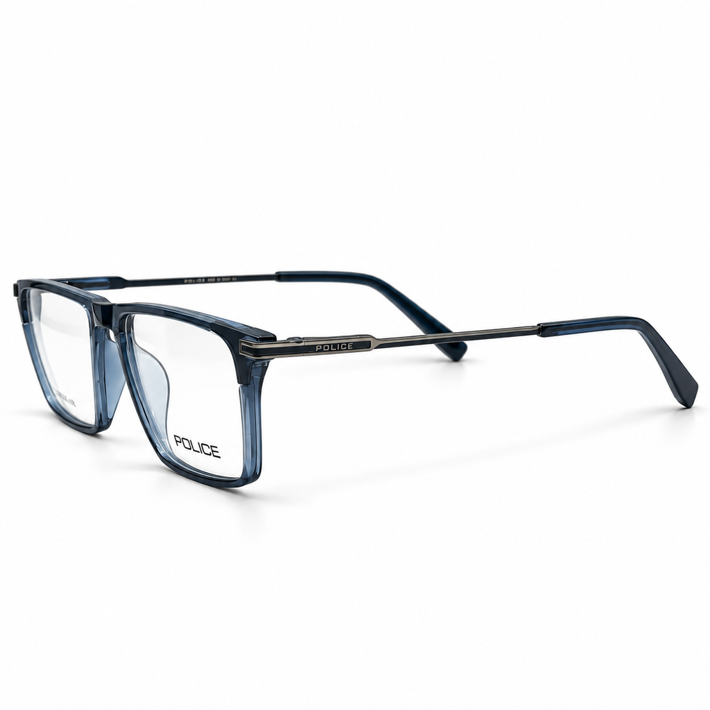 Police 150008 Translucent Navy Blue Eyeglasses 52-18-145