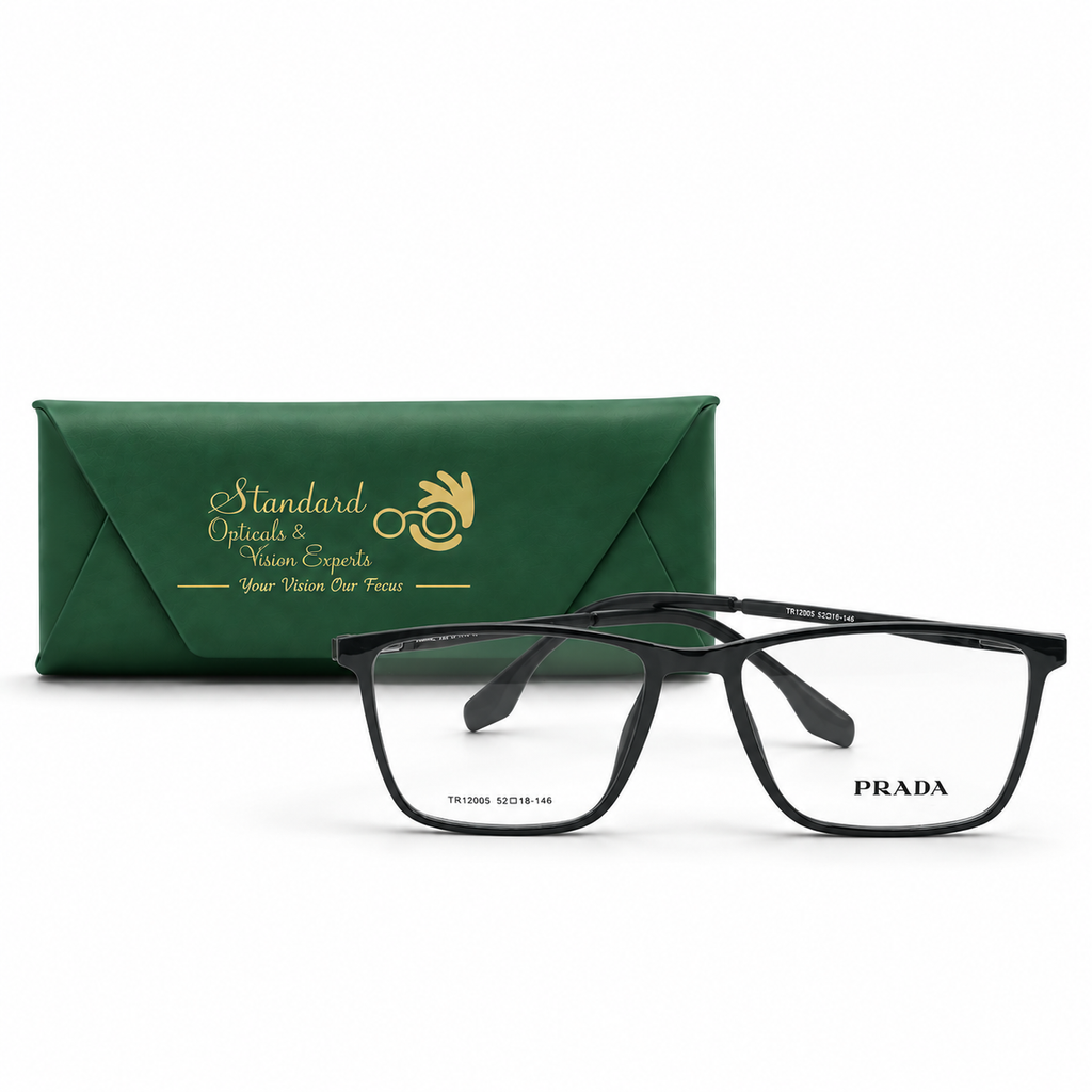 Prada TR12005 Gloss Black Eyeglasses 52-18-146