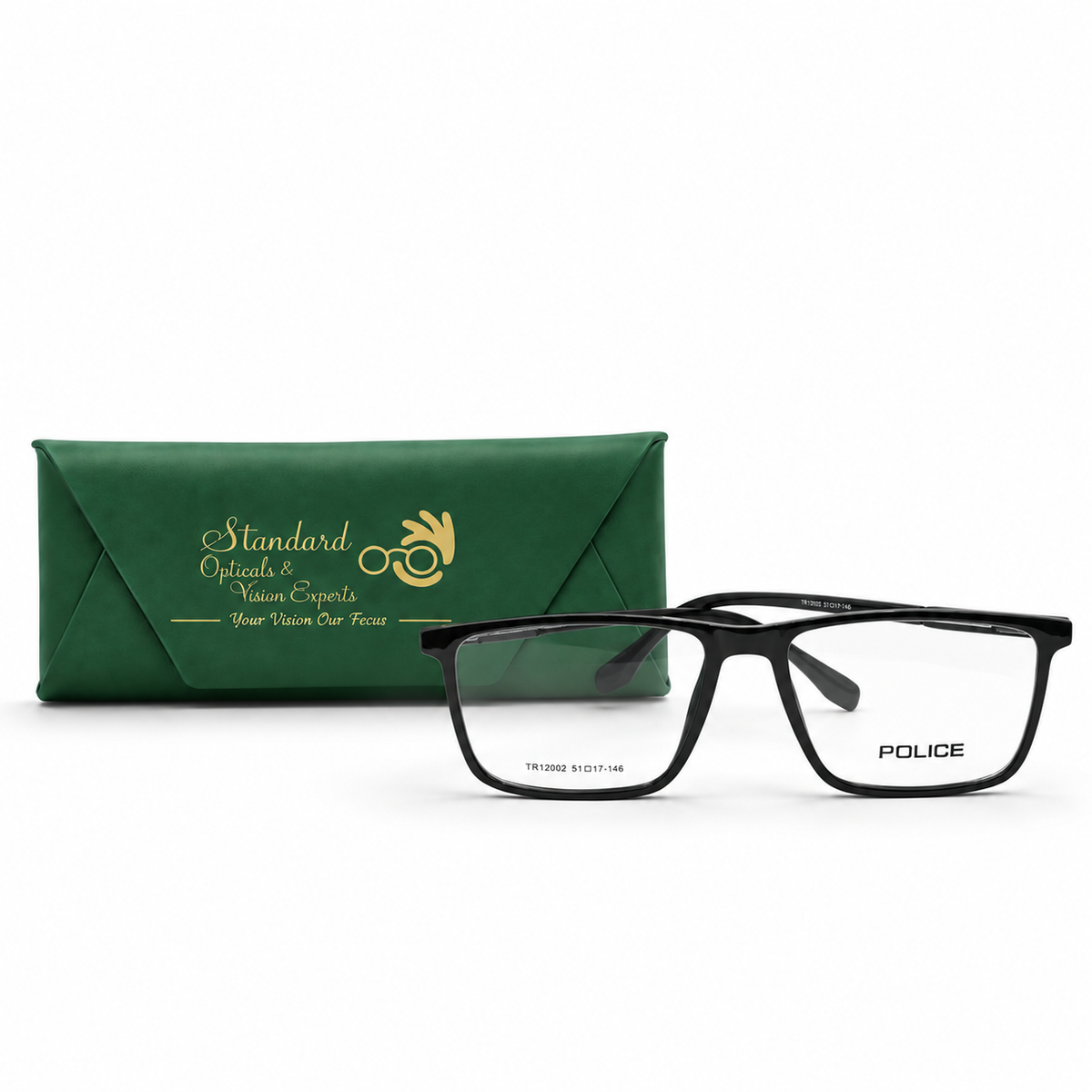 Police TR12002 Gloss Black Eyeglasses 51-17-146