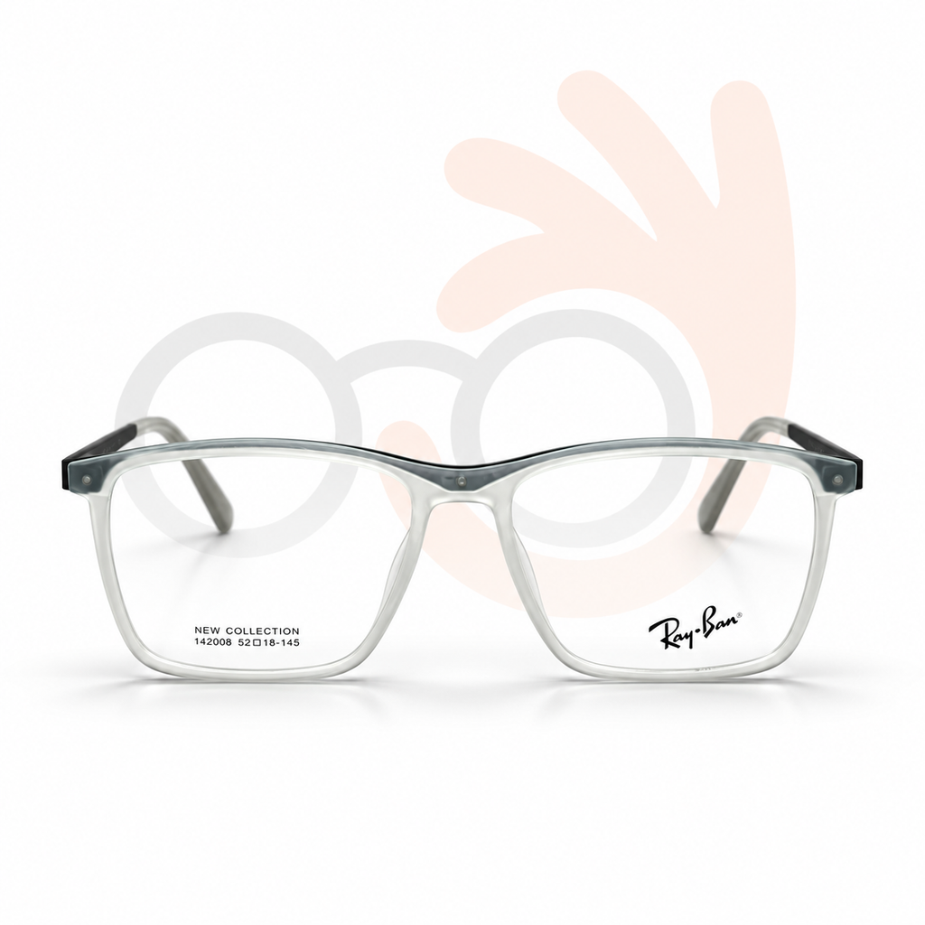 Ray-Ban 142008 Rectangular Eyeglasses (52-18-145)