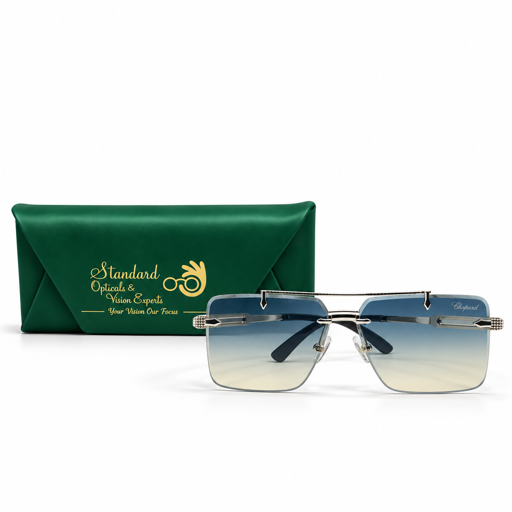 Chopard Style OW3171 Rimless Gradient Square Sunglasses