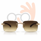 Cartier Style OW3028 Rimless Gradient Square Sunglasses