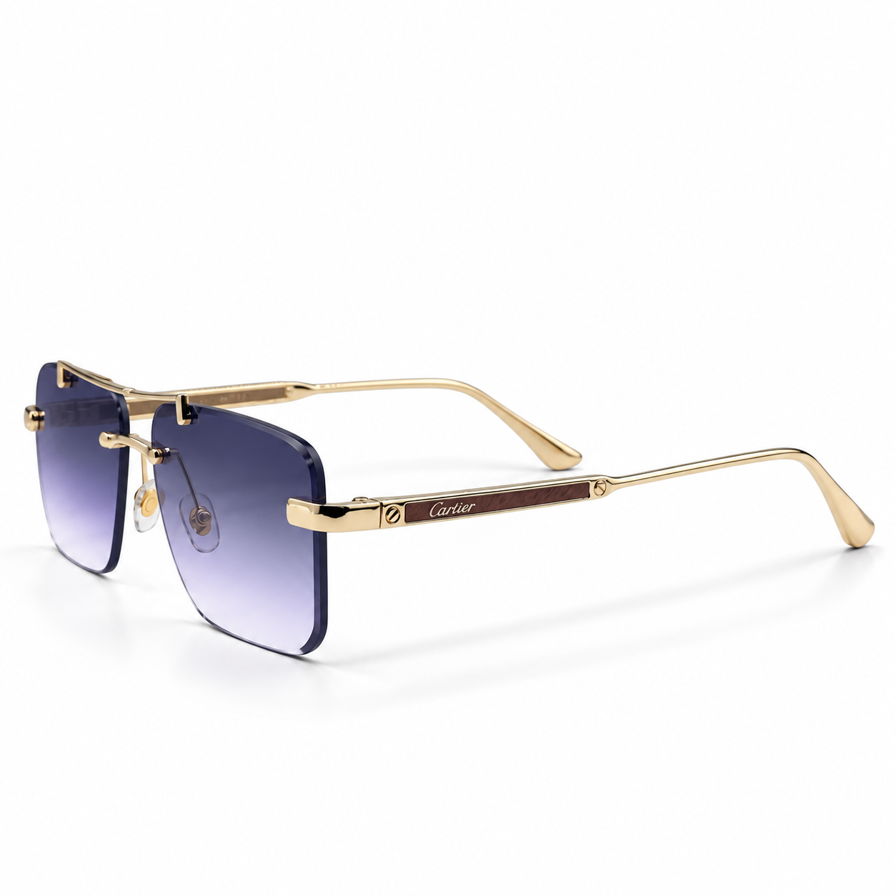 Cartier OW3148 Rimless Gold Navigator Sunglasses