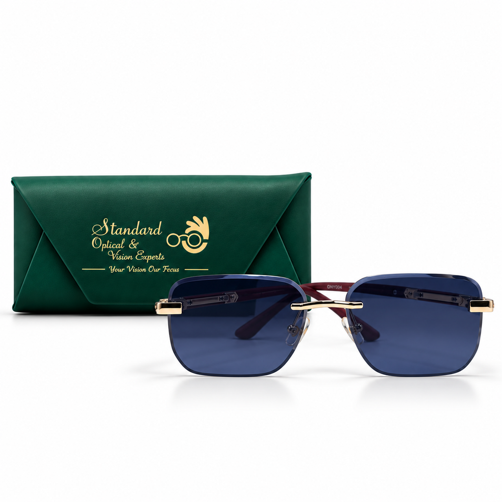 Cartier OW3165 Rimless Gold & Burgundy Wood Sunglasses