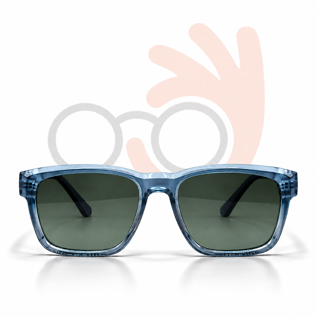 Blue Leopard GRA015 Square Acetate Sunglasses