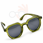 MOSCOT 58995 Geometric Sunglasses – Translucent Olive / Grey Lenses (48mm)