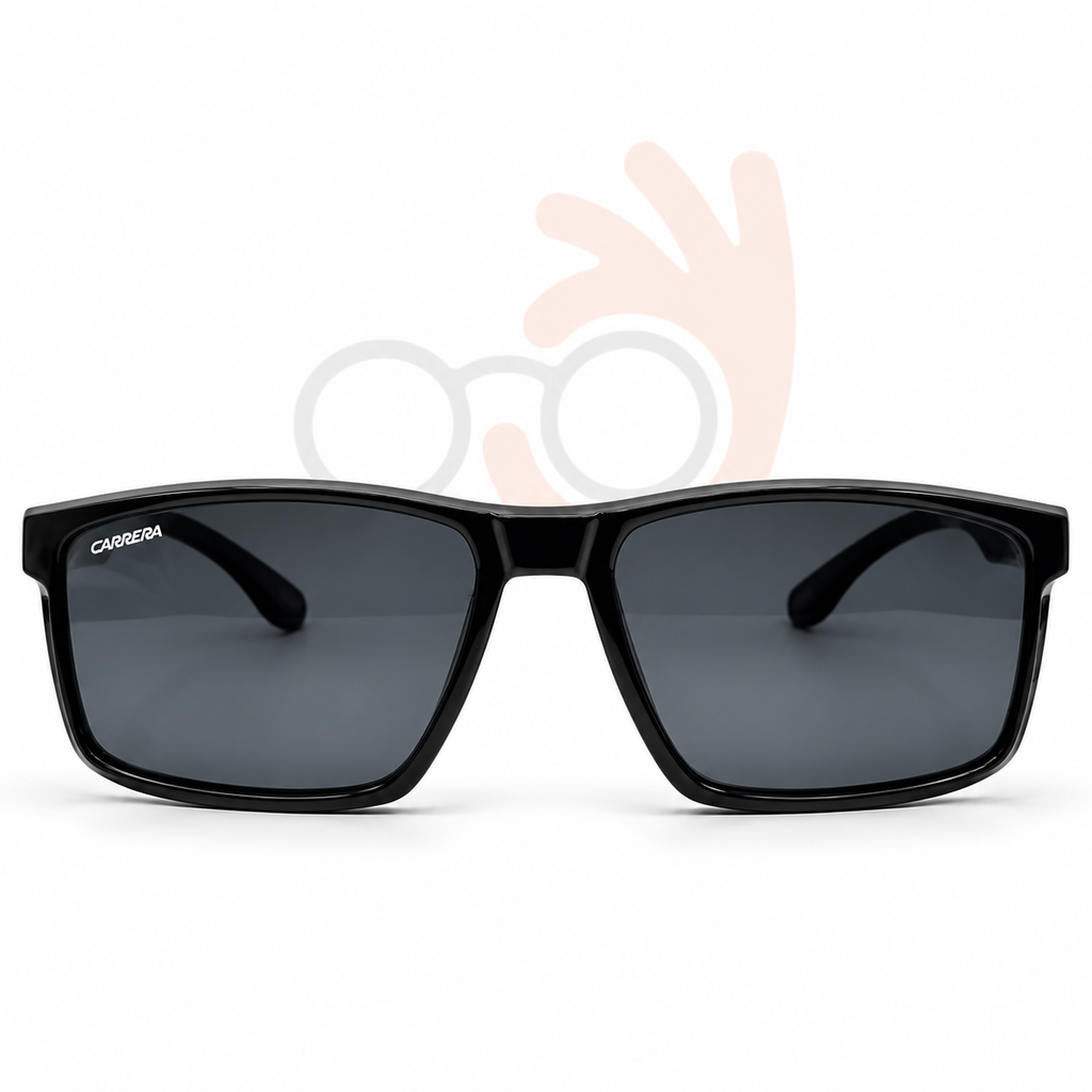Carrera 91140 Rectangular Sport Sunglasses Matte Black Frame Tinted Lenses 57mm