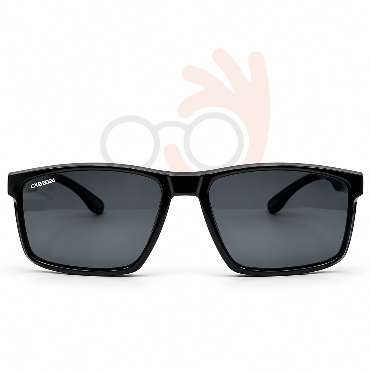 Carrera 91140 Rectangular Sport Sunglasses Matte Black Frame Tinted Lenses 57mm