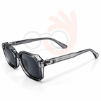 RoadX GRA009 Translucent Grey Geometric Sunglasses – Dark Grey Lenses (50mm)
