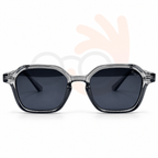 RoadX GRA009 Translucent Grey Geometric Sunglasses – Dark Grey Lenses (50mm)