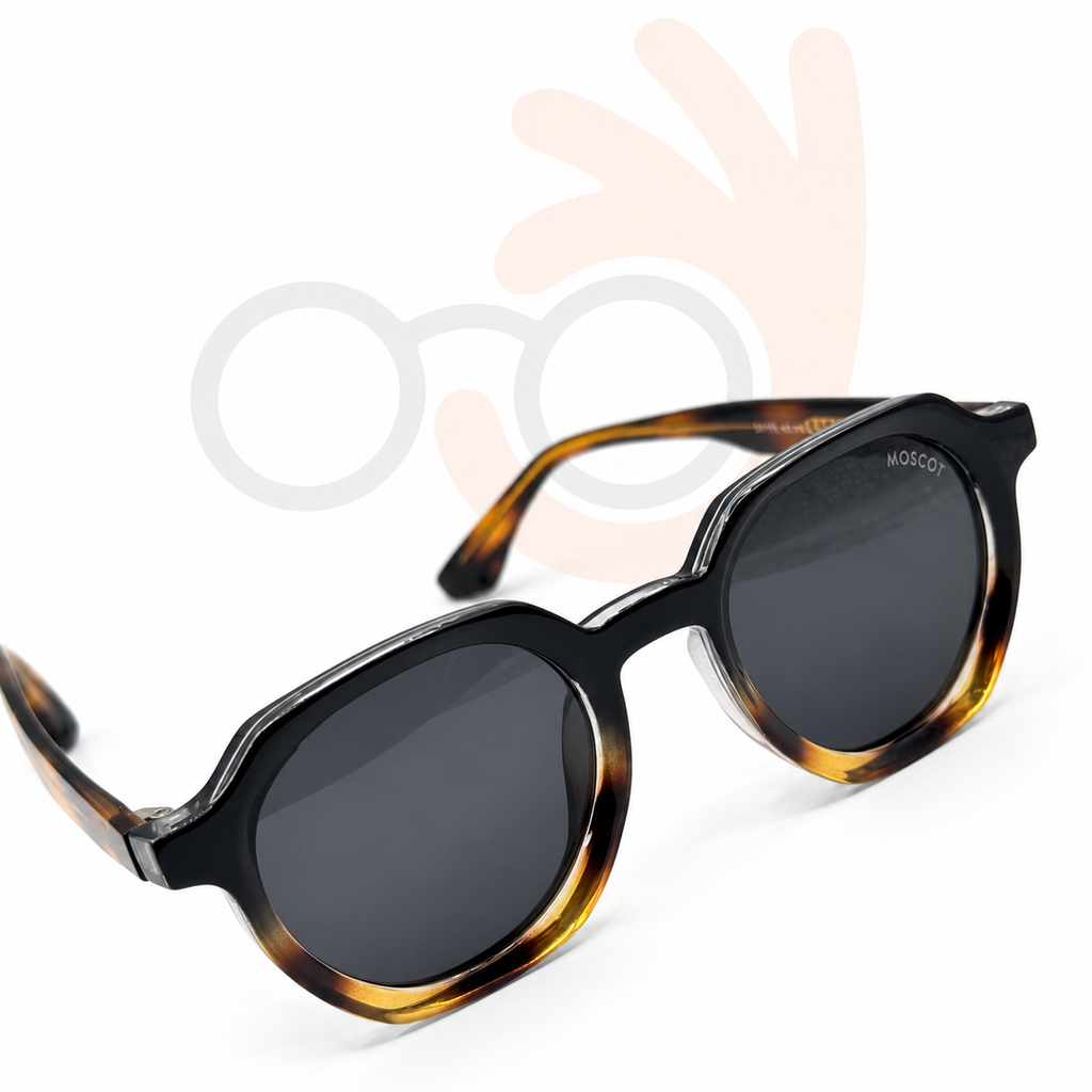 MOSCOT 58995 Black & Honey Gradient Sunglasses – Dark Grey Lenses (48mm)