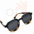 MOSCOT 58995 Black & Honey Gradient Sunglasses – Dark Grey Lenses (48mm)