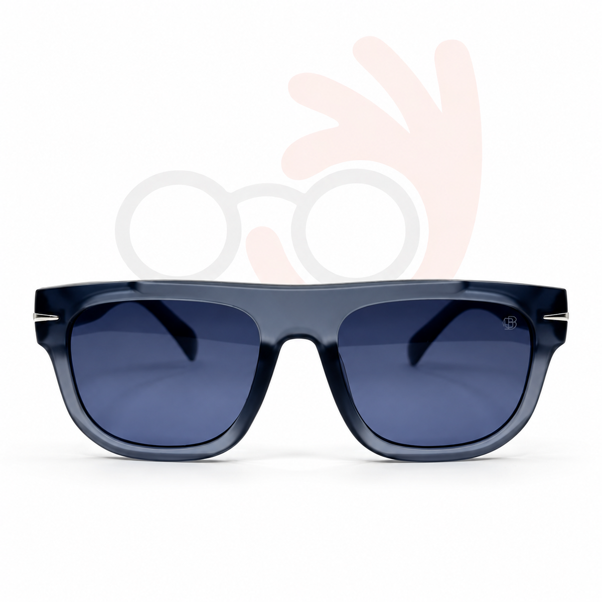 David Beckham DB 2436 Translucent Slate Blue Flat-Top Sunglasses  (56mm)