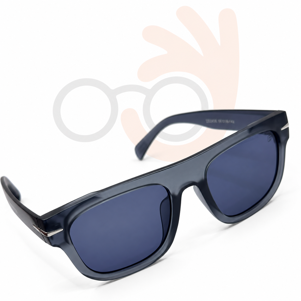 David Beckham DB 2436 Translucent Slate Blue Flat-Top Sunglasses  (56mm)